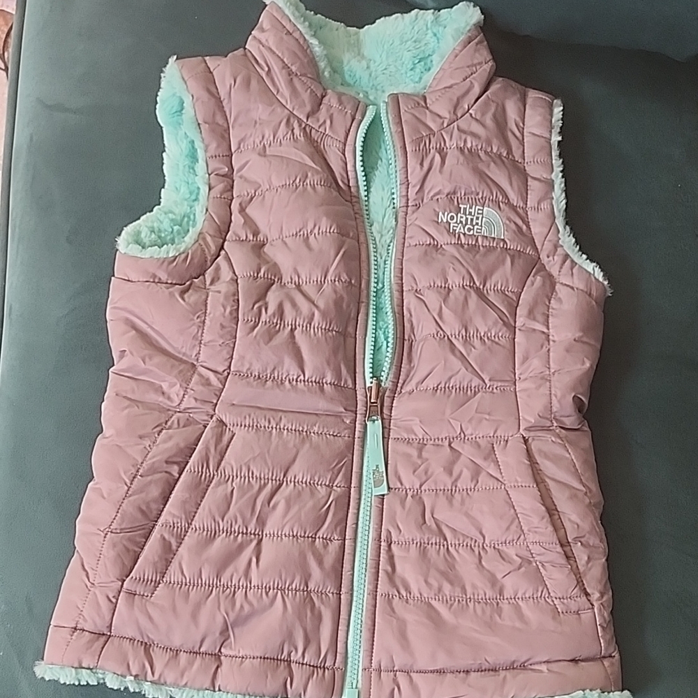 The North Face Pink and Mint Kids Vest